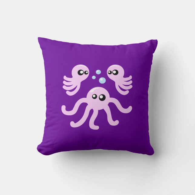 Cute Octopus Kudde (Framsida)