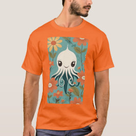 Cute Octopus med blommor T Shirt