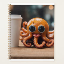 Cute Octopus med Kopp i kaffepsplanern
