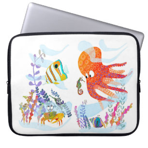 Cute Octopus och hans vänner Laptop sleeve