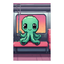 Cute Octopus på en solnedgång Tunnelbanan Ride