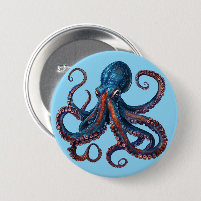 Cute Octopus Pin - Custom Button Badge Gift Knapp (Framsida & baksida)