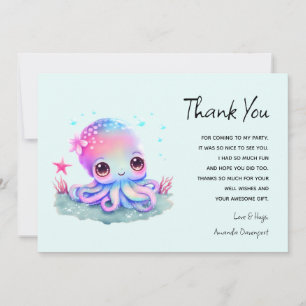 Cute Octopus Sea Creator Tack Kort