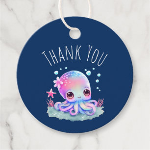 Cute Octopus Sea Creature Gåvor Etiketter