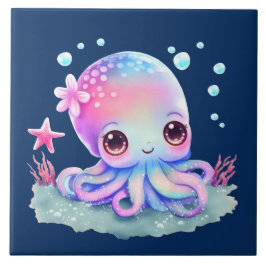 Cute Octopus Sea Creature Kakelplatta