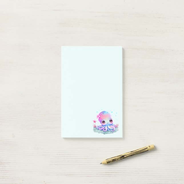 Cute Octopus Sea Creature Post-it Block (På skrivbordet)