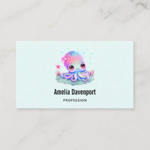 Cute Octopus Sea Creature Visitkort