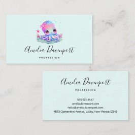 Cute Octopus Sea Creature Visitkort