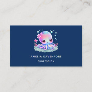 Cute Octopus Sea Creature Visitkort
