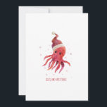 Cute Octopus Seas och Hälsning Santa Hat Julkort<br><div class="desc">Vilken härlig design för oceanen älskare. En fin jul-oktopus skapat i vattenfärg,  med en söt jultomt på huvudet. Det är bra. Det främsta meddelandet läser Seas och Hälsning i ett trendig-teckensnitt,  men det kan lätt ändras. En söt miniatyr av Octopus finns på baksidan av kortet.</div>