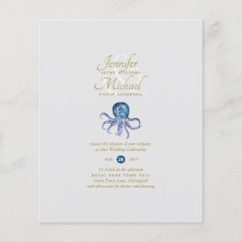 Cute Octopus Sjöliv Ocean View Bröllop