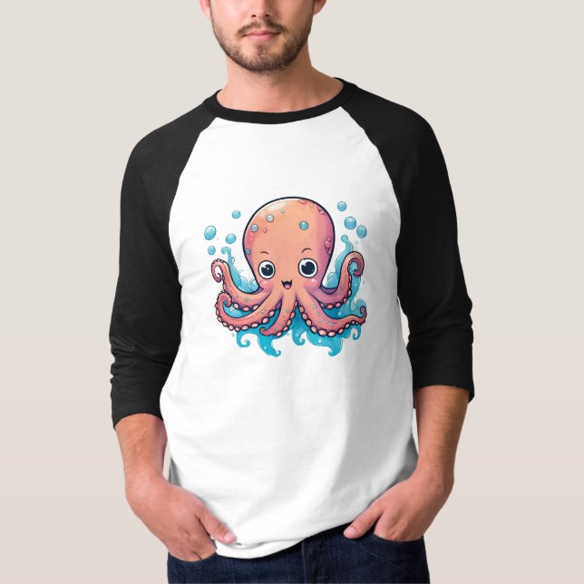 Cute Octopus T-Shirt - Ocean Älskare Delight (Framsida)