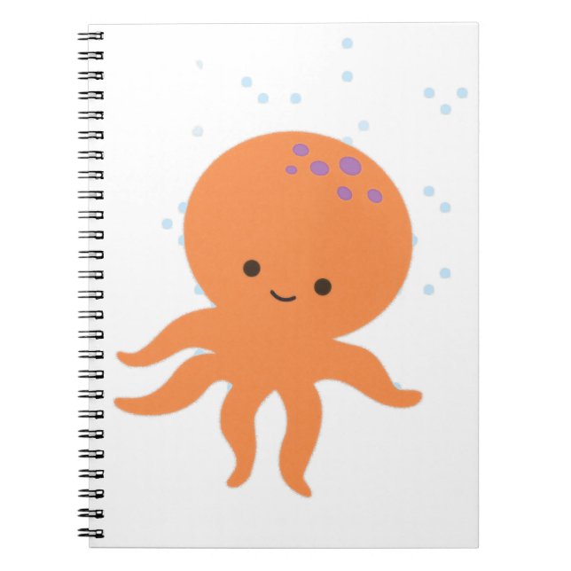 Cute Octopus-Tecknad Anteckningsbok Med Spiral (Framsidan)