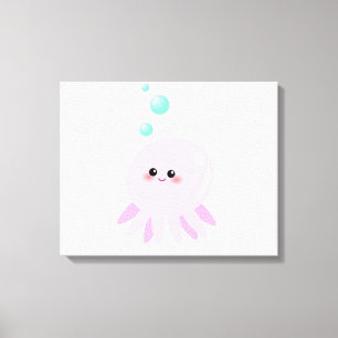 Cute octopus-tecknad canvastryck