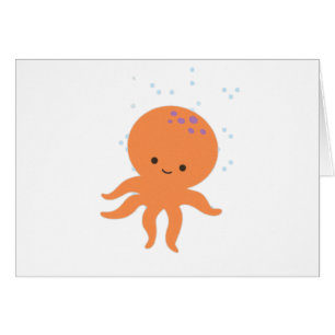 Cute Octopus-Tecknad Hälsningskort
