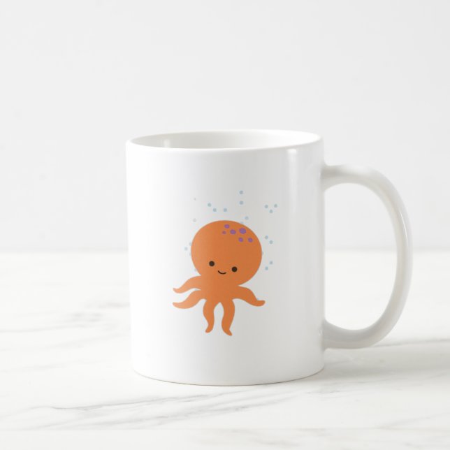 Cute Octopus-Tecknad Kaffemugg (Höger)