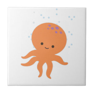 Cute Octopus-Tecknad Kakelplatta