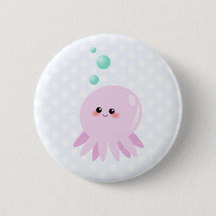 Cute octopus-tecknad knapp