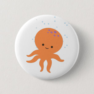Cute Octopus-Tecknad Knapp