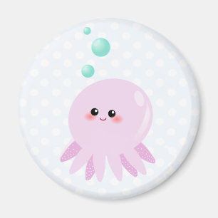 Cute octopus-tecknad magnet