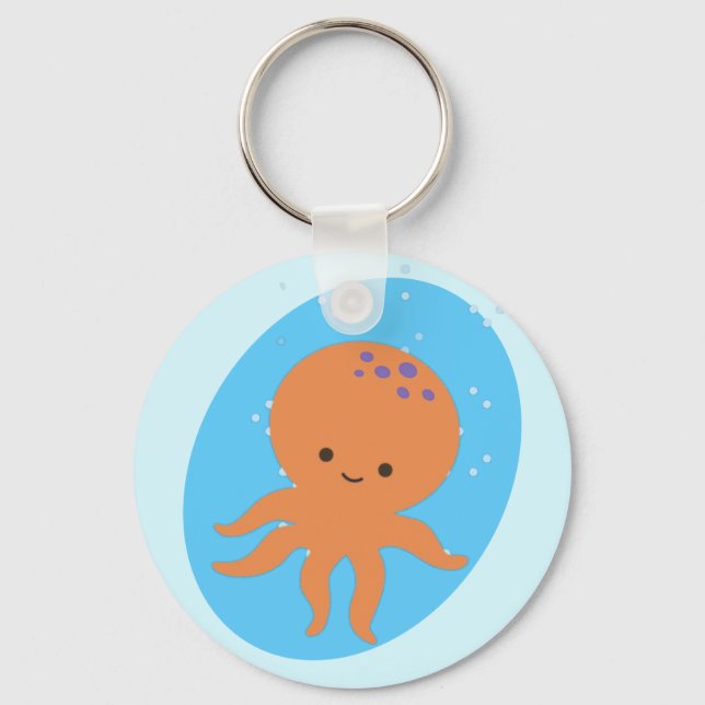 Cute Octopus-Tecknad Nyckelring (Framsida)