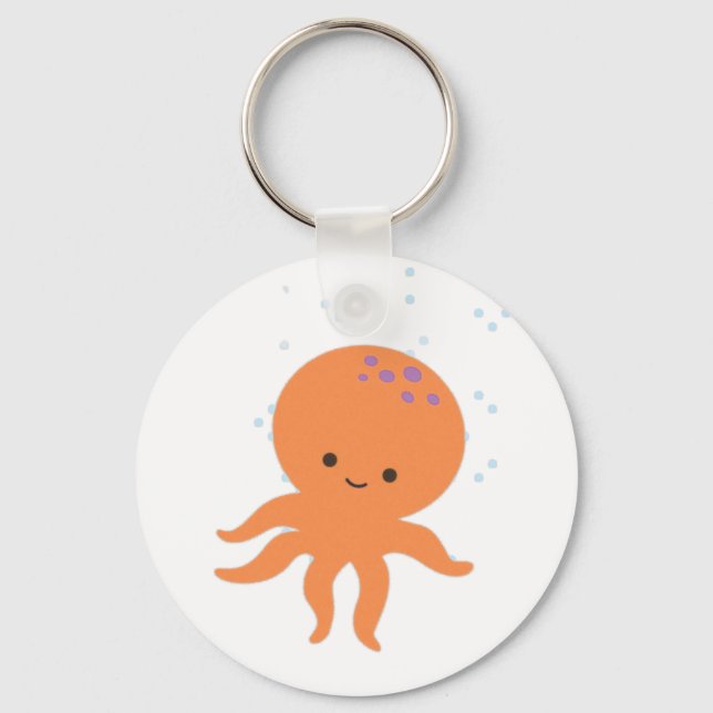 Cute Octopus-Tecknad Nyckelring (Framsida)