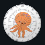 Cute Octopus-Tecknad Piltavla<br><div class="desc">En söt tecknad av orange.</div>