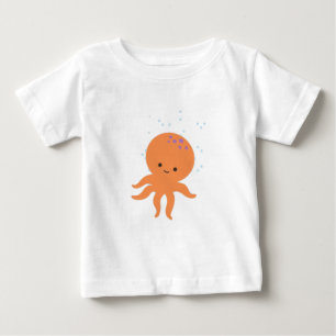 Cute Octopus-Tecknad T-shirt