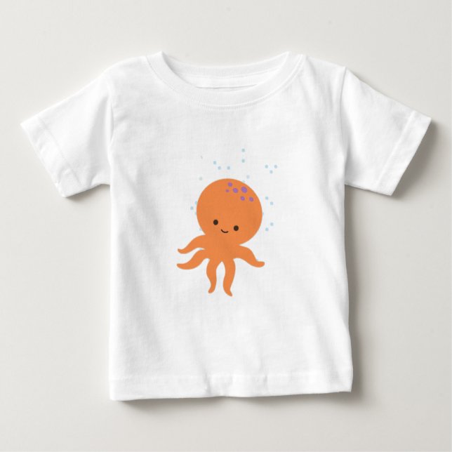 Cute Octopus-Tecknad T-shirt (Framsida)