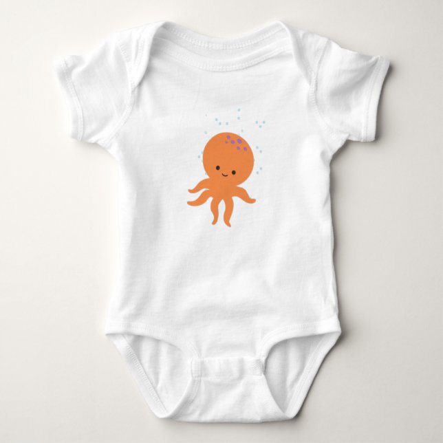 Cute Octopus-Tecknad T Shirt (Framsida)