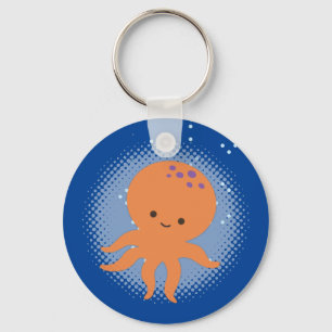 Cute Octopus Tecknad Teckning Nyckelring