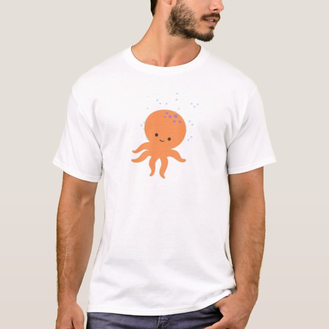 Cute Octopus-Tecknad Tee (Framsida)