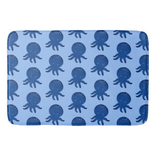 Cute Octopus-Tecknaden Gammal Papper utskrift Badrumsmatta