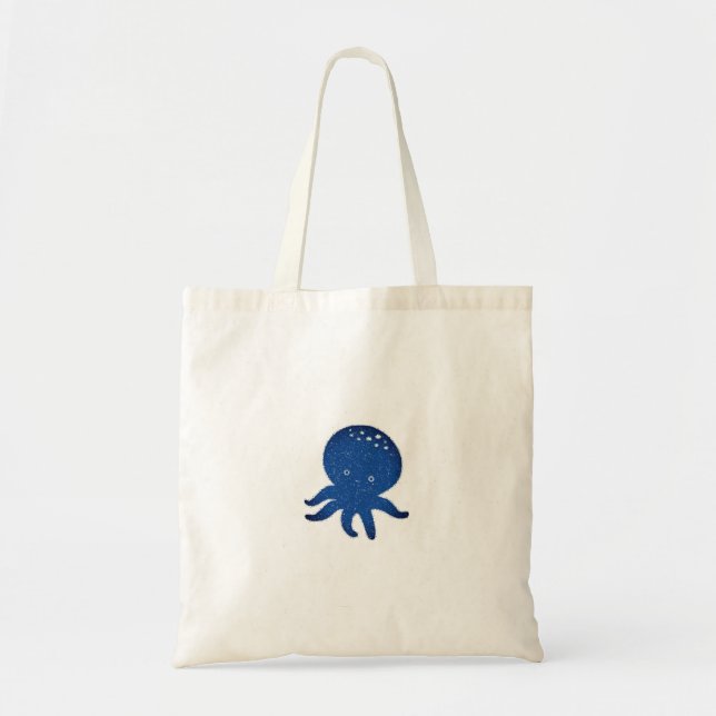 Cute Octopus-Tecknaden Gammal Papper utskrift Tygkasse (Framsidan)