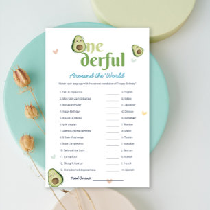 Cute Oenderful Avocado 1:a födelsedagskortet