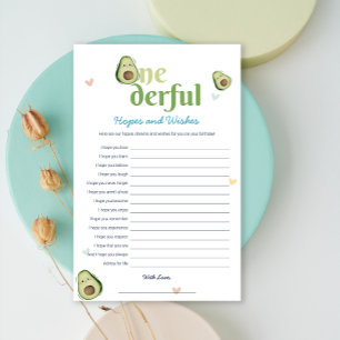 Cute Oenderful Avocado 1:a födelsedagskortet