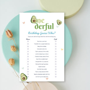 Cute Oenderful Avocado 1:a födelsedagskortet