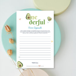 Cute Oenderful Avocado 1:a födelsedagsminneskort
