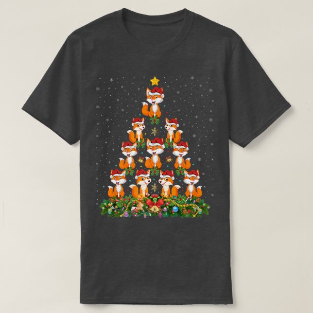 Cute of Animal Lover Julafton Santa Fo Julgran T Shirt (Design framsida)