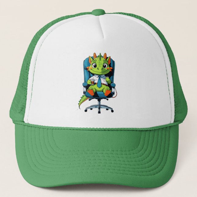 Cute Office Dragon Cap | Funny Cartoon Hat Keps (Framsida)