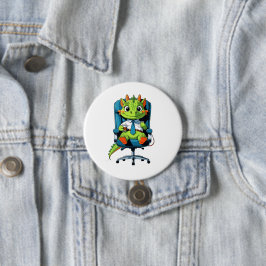 Cute Office Dragon Pin | Funny Cartoon Badge Knapp