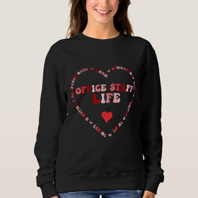 Cute Office Staff Life Valentines Day Heart T Shirt (Framsida)