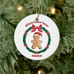 Cute Officiell Cookie Tester-jul Julgransprydnad Keramik