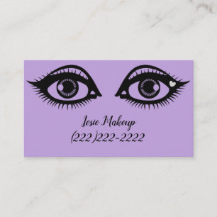 Cute Ögon Print Makeup Artist Lavender Färg Visitkort