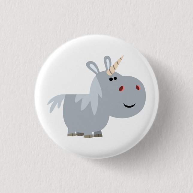 Cute Ogranskable Tecknad Unicorn Button Badge Knapp (Framsida)