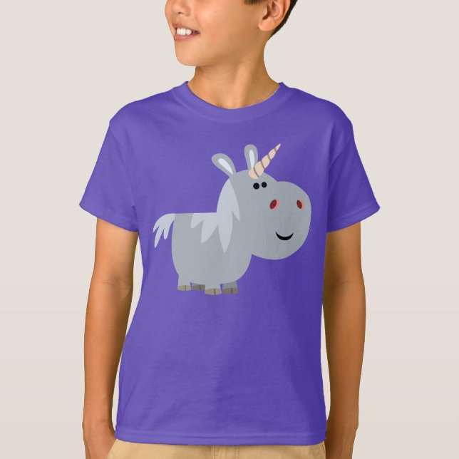 Cute Ogranskable Tecknad Unicorn Children T-Shirt (Framsida)