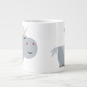 Cute Ogranskable Tecknad Unicorn Jumbo Mugg