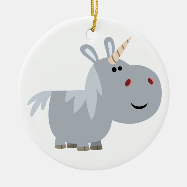 Cute Ogranskable Tecknad Unicorn Ornament (Framsidan)