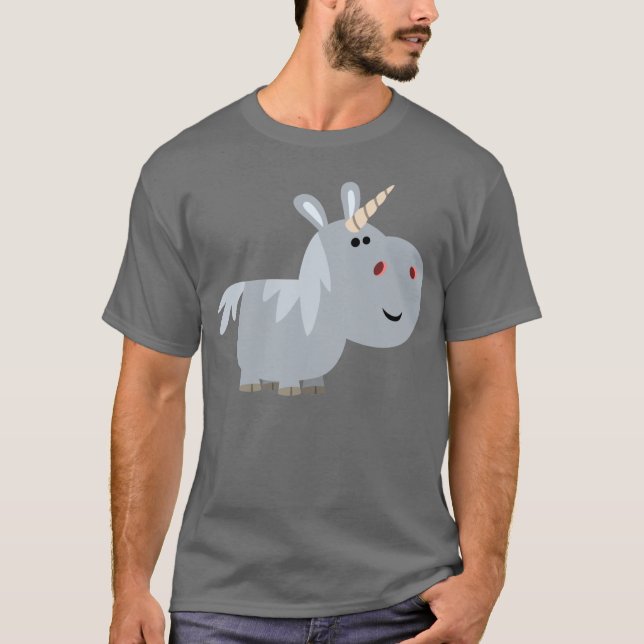 Cute Ogranskable Tecknad Unicorn T-Shirt (Framsida)