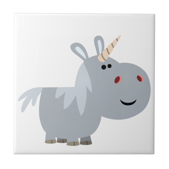Cute Ogranskable Tecknad Unicorn Tile Kakelplatta (Framsidan)